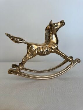Vintage Brass Rocking Horse Figurine